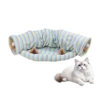 Foldable Cat Tunnel, Large Play House, Striped Colorful Cat Tube, Sturdy Polyester Fabric with Fun Design, Interactive Toy Accessories for Kitten Entertainment, Birthday Halloween Christmas