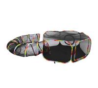 Foldable Cat Tunnel Outdoor Pet Tent in Black Polyester Taffeta