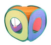 Foldable Cat Tunnel - Square Rainbow Pet Play Tunnel | Cat Drill Barrel