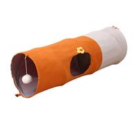 Foldable Cat Tunnel with Hanging Ball Toy, Scratch-Resistant Play Tube for Indoor Cats Mental Stimulation Training Exercise Tent for Kittens Living Room Home Activity, 1 Piece
