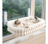 Foldable Cat Window Hammock - Cordless Cat Perch with Machine Washable Reversible Cover, Heavy Duty Frame & Suction Cups, Window Bed for Large Indoor Cats Up to 18kg