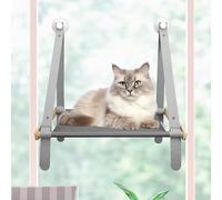 Foldable Cat Window Perch, 54x40cm Cat Hammock for Window and Wall, with 4 Suction Cups, Washable, Breathable Fabric, Windows Sill Holder,Sturdy Setal Frame for Glass Windows and Interior Walls