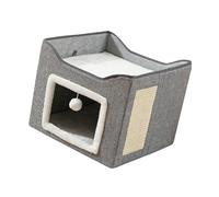 Foldable Cats Double Deck Bed for Pet Cats with Pad Shelter Place Cave House for Kittens Resting Sleep Foldable Cats Cave House