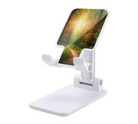 Foldable Cell Phone Holder Adjustable Angle Height Phone Stand for Desk Universal Portable Phone Holder Sunrise on The Woods Path Desktop Cellphone Stand for All Smartphone