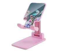 Foldable Cell Phone Holder Adjustable Angle Height Phone Stand for Desk Universal Portable Phone Holder Dragonfly and Flowers Desktop Cellphone Stand for All Smartphone