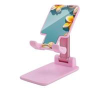 Foldable Cell Phone Stand for Desk - Frame Exotic Floral Pattern Printing Phone Holder Angle Height Adjustable Cellphone Holder Portable Tablet Stand Compatible with All Phones 4-13" Phones Tablets