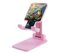 Foldable Cell Phone Stand for Desk - Many Frogs Sing on The Branches Summer Butterflies Lake Water Phone Holder Angle Height Adjustable Cellphone Holder Portable Tablet Stand Compatible with All Phone