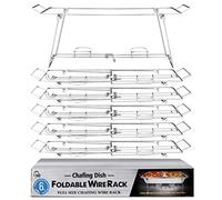 Foldable Chafing Wire Rack Buffet Stand - 6 Pack Full Size Racks For Dish Serving Trays Food Warmer catering supplies for Parties, Occasions, or Events