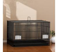 Foldable Chicken Coop - Multifunctional Poultry House with Ventilation, Heavy-Duty Metal Cage & Pull-Out Tray for Chickens, Ducks, Rabbits, Kittens (Black,L38xW27xH29cm)