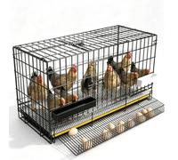 Foldable Chicken Coop with No Assembly and Auto-Roll Rustproof for Indoor