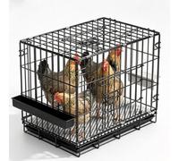 Foldable Chicken Coop with No Assembly and Auto-Roll Rustproof for Indoor