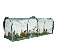 Foldable Chicken Tunnel Run With Sun Net, Portable Poultry Enclosure