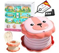 Foldable children's potty 26 x 26 x 6 cm with fun design that attracts children to use it for a portable potty for children, ideal to take on trips, lightweight and resistant up to 70 kg