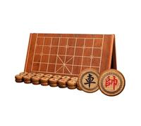 Foldable Chinese Chess Set With Wenge Pieces & MDF Board Xiangqi Portable Educational Strategy Xiang Qi Board Games For 2 Players