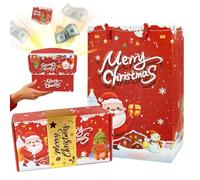 Foldable Christmas Boxes, 18.5 cm, Bouncy Gift Box, Paper, Springy Money Gift Box, Creative Folding Container, Reusable, for Children, Teenagers, Birthday, Valentine's Day, Holidays