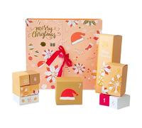 Foldable Christmas Countdown Calendar Present Box - Fill Your Own 24 Days Countdown to Christmas Boxes, Creative Empty Present Box for Candle, Chocolate, Toys