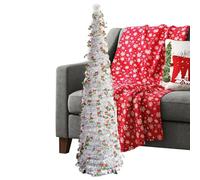 Foldable Christmas Tree, 5Ft Retractable Holiday, 60x30cm Silver Festive Tree, PVC Material Seasonal Decor, Christmas Decoration with Foldable Design, Home Accent for Farmhouse Bar Garden Yard