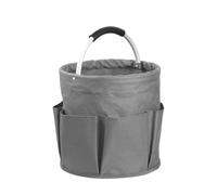 Foldable Cleaning Caddy with Handle Storage Box, 17L Multi-Pocket Caddy Organizer Tool Bag, Portable Storage Tool Bucket for Cleaning Products, Housekeeping, Garden Tools, Toiletries & Crafts (Grey)