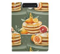 Foldable Clipboard A4 Clipboard Binder Horizontal and Vertical Double Clips Nursing Clip Board with Cover Pancake Fruit Moroccan Style
