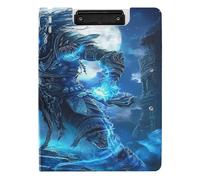 Foldable Clipboard A4 Clipboard Clipfolio Double Metal Clips Pen Holder Nursing Clip Board with Cover Dragon