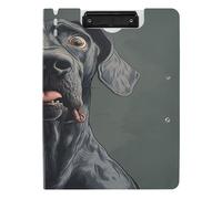 Foldable Clipboard A4 Clipboard Clipfolio Horizontal and Vertical Double Clips School Clip Board with Cover Cartoon Funny Great Dane Dogs Fear