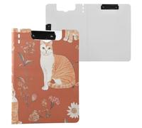 Foldable Clipboard Aesthetic Devon Rexcats Terracotta A4 Clipboard with Padfolio Two Metal Clips Pen Holder School Clip Board with Hard Cover