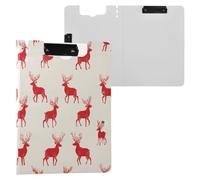 Foldable Clipboard Beast Reindeer Off White A4 Clipboard Padfolio Double Metal Clips Pen Holder Nursing Clip Board with Cover