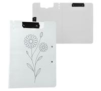 Foldable Clipboard Birth Flower A4 Clipboard Folio Double Clips Pen Holder Nursing Clip Board with Cover
