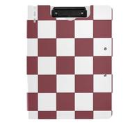 Foldable Clipboard Brown and White American Plaid A4 Clipboard with Binder Double Clips Pen Holder Nursing Clip Board with Hard Cover