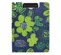 Foldable Clipboard Carnation Lime Green and Navy Blue A4 Clipboard Padfolio Horizontal and Vertical Double Clips School Clip Board with Cover