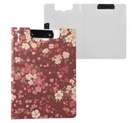 Foldable Clipboard Cherry Blossom Deep Red A4 Clipboard Binder Horizontal and Vertical Double Clips Nursing Clip Board with Hard Cover
