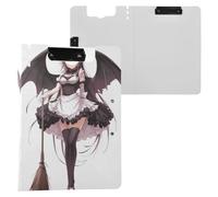 Foldable Clipboard Demon Little Evil Anime Maid A4 Clipboard Clipfolio Horizontal and Vertical Double Clips Office Clip Board with Cover