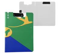 Foldable Clipboard Flag of Christmas Island A4 Clipboard Folio Double Clips Pen Holder School Clip Board with Cover