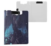 Foldable Clipboard Gothic Doll Anime A4 Clipfolio Double Metal Clips Pen Holder Office Clip Board with Cover