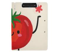 Foldable Clipboard Hello Cartoon Cute Red Tomato A4 Clipboard Binderfolio Two Metal Clips Pen Holder Nursing Clip Board with Cover