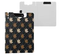 Foldable Clipboard Maple Leaf Brown Black A4 Clipboard Binder Horizontal and Vertical Double Clips Office Clip Board with Cover