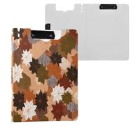 Foldable Clipboard Maple Leaf Brown White A4 Clipboard Binderfolio Horizontal and Vertical Double Clips School Clip Board with Hard Cover