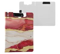 Foldable Clipboard Marble Red White A4 Clipboard Padfolio Double Clips Pen Holder Nursing Clip Board with Hard Cover
