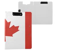 Foldable Clipboard National Flag of Canada A4 Clipboard Folio Double Clips Pen Holder School Clip Board with Cover