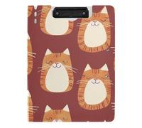 Foldable Clipboard Orange Big Cat Minimalism A4 Clipboard Folio Double Clips Pen Holder Office Clip Board with Hard Cover