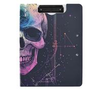 Foldable Clipboard Pirate Skull Tarot A4 Clipboard Clipfolio Horizontal and Vertical Double Clips School Clip Board with Cover