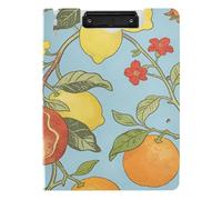 Foldable Clipboard Pomegranate and Lemon William Morris Blue A4 Clipboard Folio Horizontal and Vertical Double Clips Office Clip Board with Cover