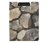 Foldable Clipboard Retro Stone Brown A4 Clipboard with Padfolio Horizontal and Vertical Double Clips Nursing Clip Board with Hard Cover