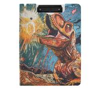 Foldable Clipboard The Planets Hit The Dinosaurs A4 Clipboard with Binder Double Metal Clips Pen Holder Office Clip Board with Hard Cover