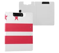 Foldable Clipboard Washington D.c. Flag A4 Clipboard Binderfolio Two Metal Clips Pen Holder Nursing Clip Board with Hard Cover