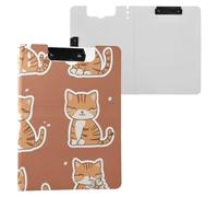 Foldable Clipboard with Storage All Saints' Day Bengal Cats Terracotta A4 Clipboard Clipfolio Double Metal Clips Pen Holder Nursing Clip Board with Cover