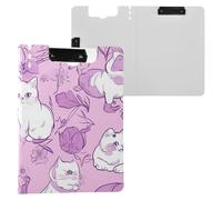 Foldable Clipboard with Storage Art Exotic Shorthaircats Pink A4 Clipboard Folio Binder Two Metal Clips Pen Holder Office Clip Board with Cover