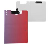 Foldable Clipboard with Storage Blue Red Gradient A4 Clipboard Folio Two Metal Clips Pen Holder School Clip Board with Cover