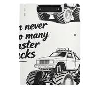 Foldable Clipboard with Storage Never Have Too Many Monsters Black A4 Clipboard with Binder Double Metal Clips Pen Holder School Clip Board with Hard Cover