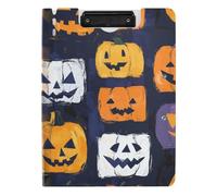 Foldable Clipboard with Storage Oil Painting Halloween A4 Clipboard Folio Binder Double Metal Clips Pen Holder Nursing Clip Board with Cover